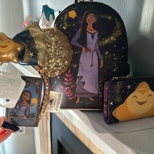 Disney Princess Backpack and Wallet Set - Black and Gold